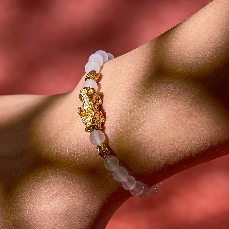 FuAttract Emotional Balance & Wealth Protection Red & White Agate Pixiu Bracelet - image 7