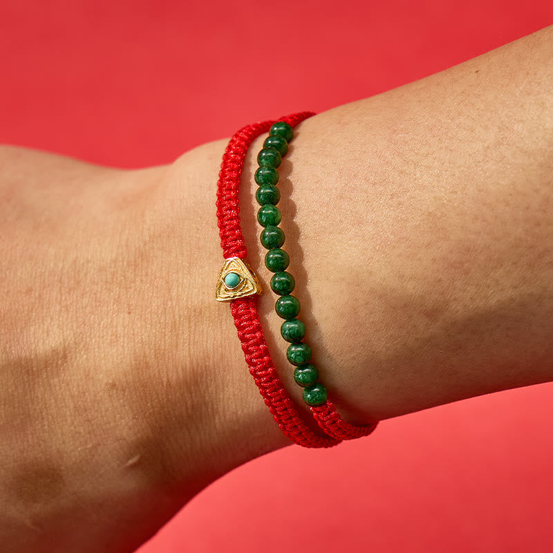 FuAttract Wealth Prosperity Harmony Inner Strength Jade Evil Eye Red String Bracelet - image 3