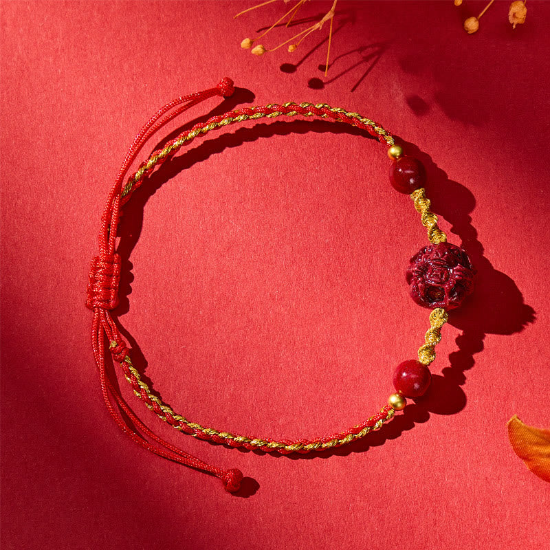 FuAttract Protection Fortune Energy Cinnabar Purple Sand Chinese Zodiac Bracelet - image 1
