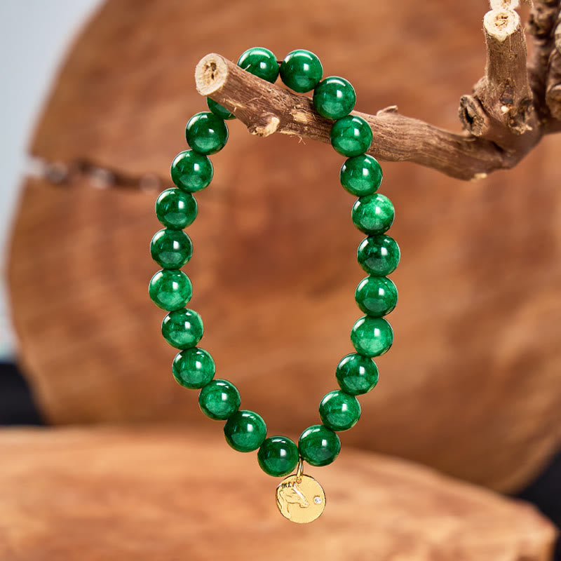 FuAttract Luck Balance & Inner Peace Chinese Zodiac Jade Silver Bracelet - image 3