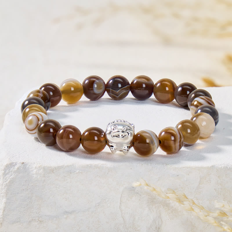 FuAttract Balance Harmony Luck Botswana Agate S999 Silver Chinese Zodiac Bracelet - image 2