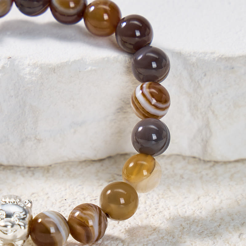 FuAttract Balance Harmony Luck Botswana Agate S999 Silver Chinese Zodiac Bracelet - image 5