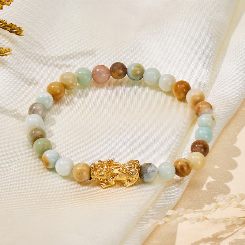 FuAttract Clarity & Prosperity Energy Protection Amazonite Pixiu Bracelet - 8mm - image 0