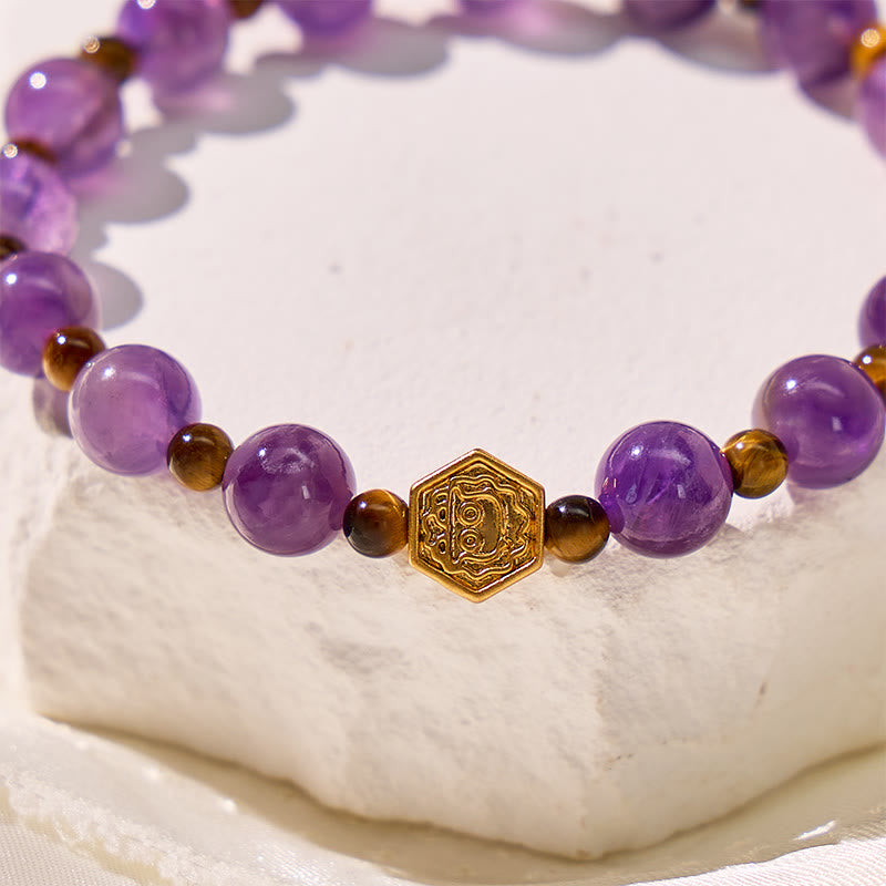 FuAttract Clarity & Courage Amethyst Tiger's Eye Chinese Zodiac Bracelet - image 4