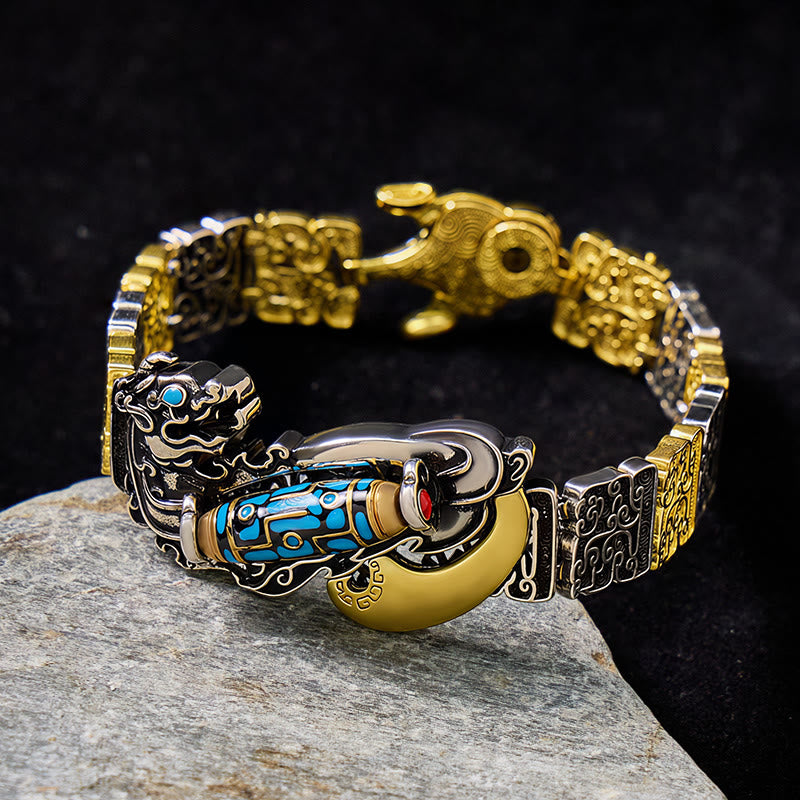 FuAttract Fortune Guardian Bracelet – Pixiu + Nine-Eyed Dzi Bead - image 2