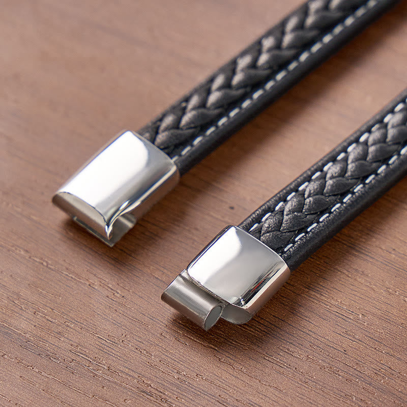 FuAttract Strength & Balance Chinese Zodiac Titanium Steel Leather Bracelet - image 19