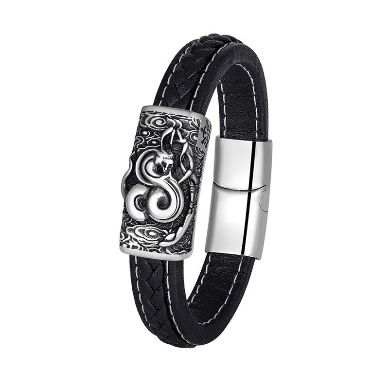 FuAttract Strength & Balance Chinese Zodiac Titanium Steel Leather Bracelet - Snake - image 24