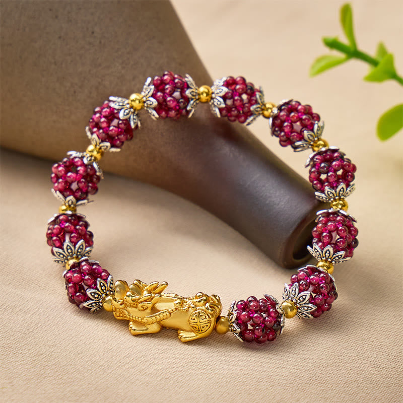 FuAttract Prosperity & Energy Wealth Attraction Garnet Pixiu Bracelet - 11mm - image 0