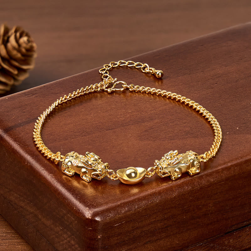 FuAttract Wealth Protection Brass Pixiu Bracelet for Luck & Prosperity - Pixiu - image 0