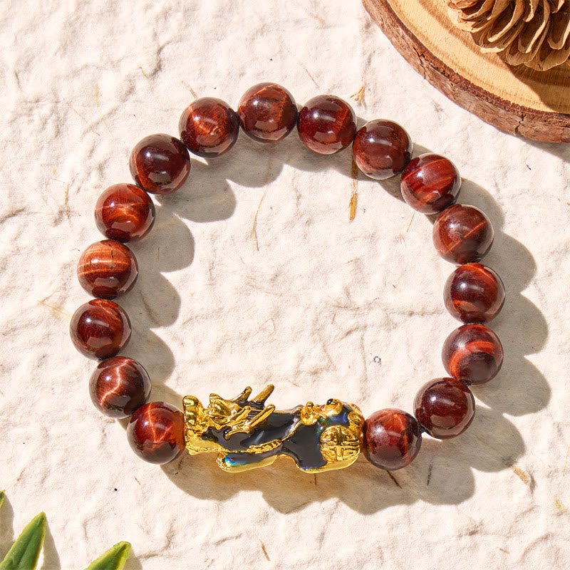 FuAttract Courage Protection Wealth & Power Red Tiger's Eye Pixiu Bracelet - image 1