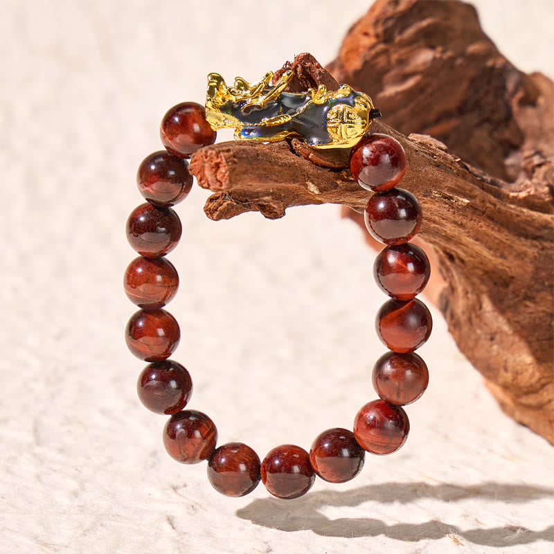 FuAttract Courage Protection Wealth & Power Red Tiger's Eye Pixiu Bracelet - image 2