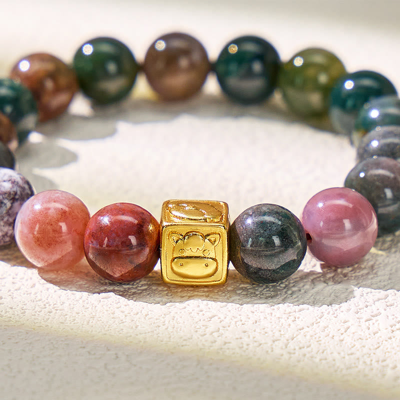 FuAttract Blessing Harmony Bracelet – Indian Agate Fu Character Chinese Zodiac Charm - image 4