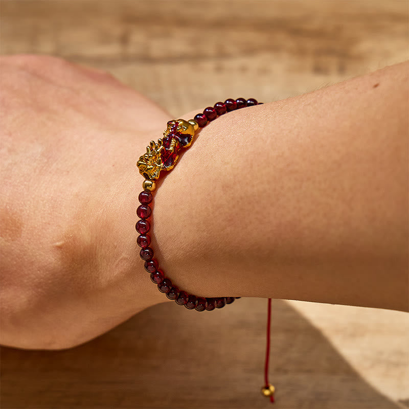 FuAttract Vitality Confidence & Prosperity Flow – Garnet Pixiu Bracelet - image 4