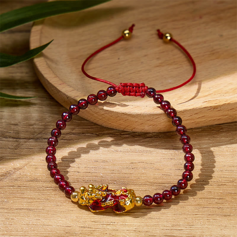 FuAttract Vitality Confidence & Prosperity Flow – Garnet Pixiu Bracelet - image 2