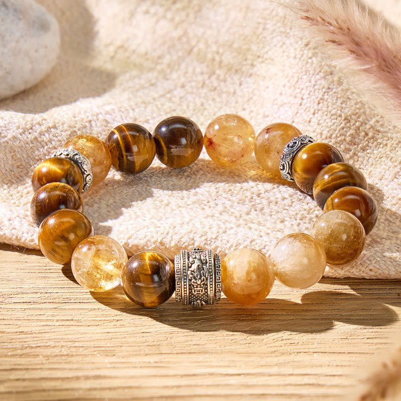 FuAttract Wealth Focus & Success Flow – Citrine Pyramid Tiger's Eye Pixiu Bracelet - image 4