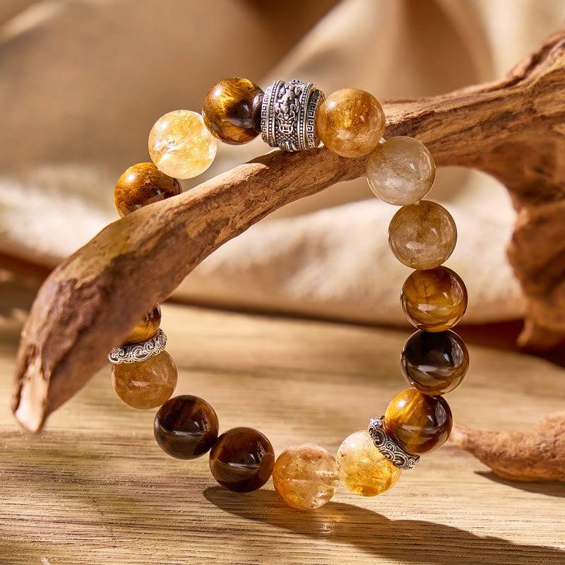 FuAttract Wealth Focus & Success Flow – Citrine Pyramid Tiger's Eye Pixiu Bracelet - image 6