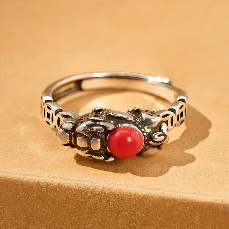 FuAttract Wealth Attraction Prosperity Flow – Pixiu South Red Agate Turquoise Ring for Energy Balance - image 4