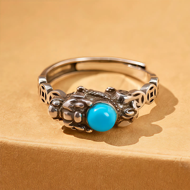 FuAttract Wealth Attraction Prosperity Flow – Pixiu South Red Agate Turquoise Ring for Energy Balance - image 9