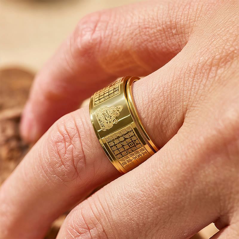 FuAttract Luck Strength & Protection Titanium Steel Chinese Zodiac Ring - image 3