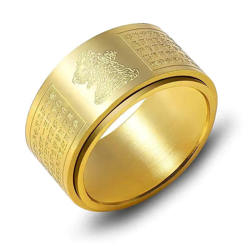 FuAttract Luck Strength & Protection Titanium Steel Chinese Zodiac Ring - Gold - Rabbit - US 13 - image 20
