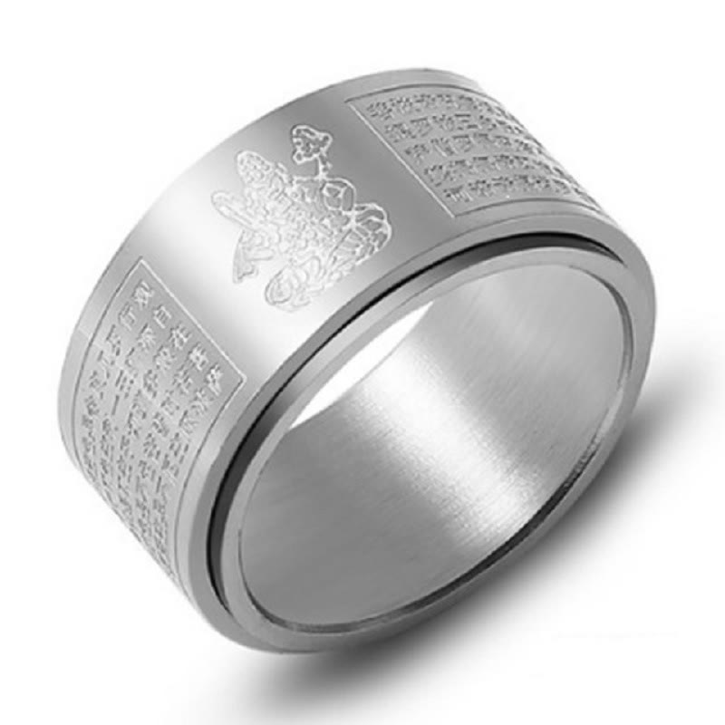 FuAttract Luck Strength & Protection Titanium Steel Chinese Zodiac Ring - Silver - Ox & Tiger - US 13 - image 19