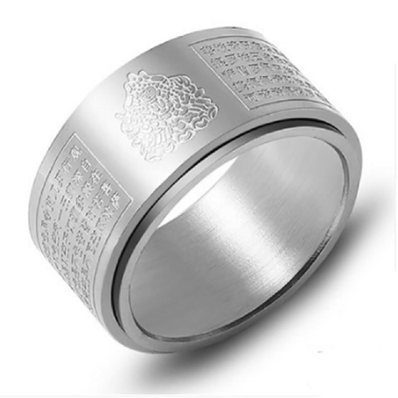 FuAttract Luck Strength & Protection Titanium Steel Chinese Zodiac Ring - Silver - Rat - US 13 - image 17