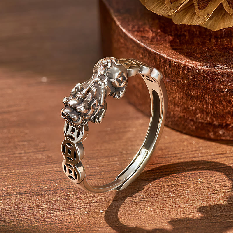 FuAttract Energy Flow & Wealth Guard – Pixiu Ring for Protection & Balance - Silver - image 7