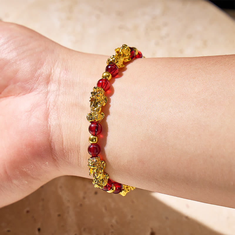 FuAttract Vitality Prosperity Wealth Attraction & Protection Garnet Pixiu Bracelet - image 3