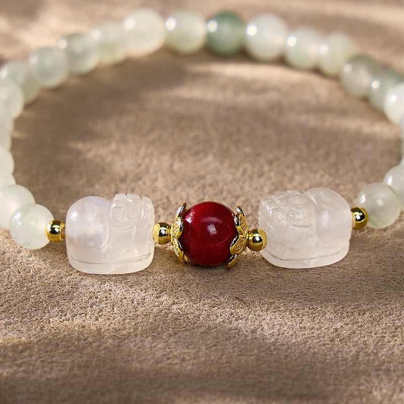 FuAttract Wealth Harmony Vitality & Prosperity Jade Red Agate Pixiu Bracelet - image 5