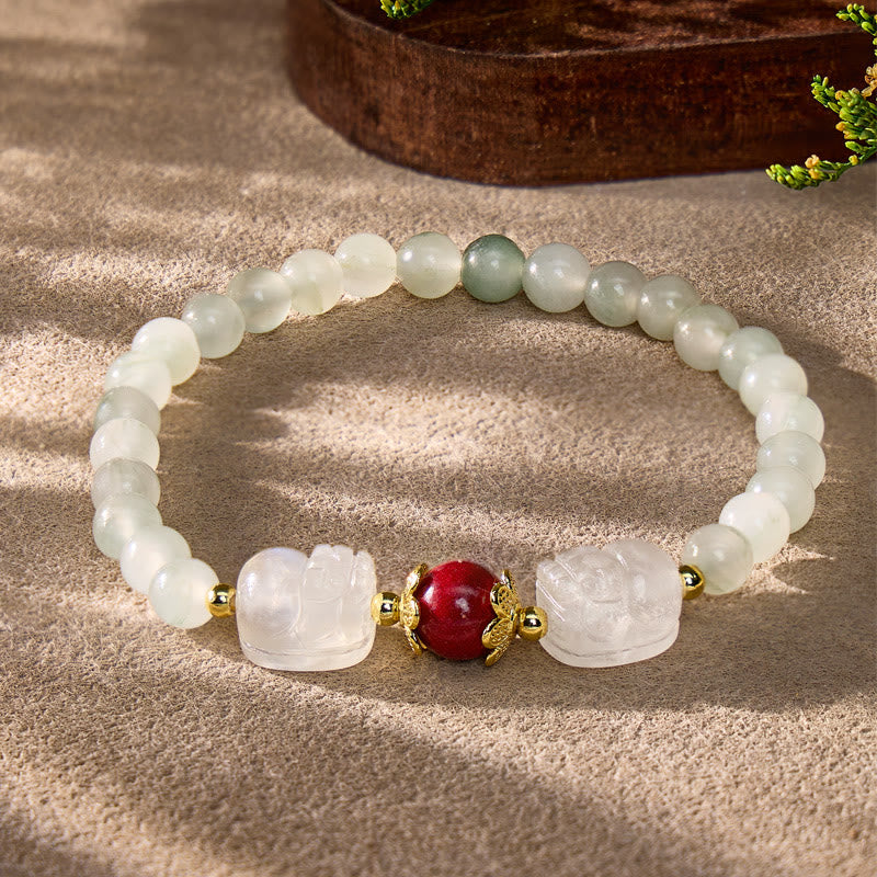FuAttract Wealth Harmony Vitality & Prosperity Jade Red Agate Pixiu Bracelet - image 1