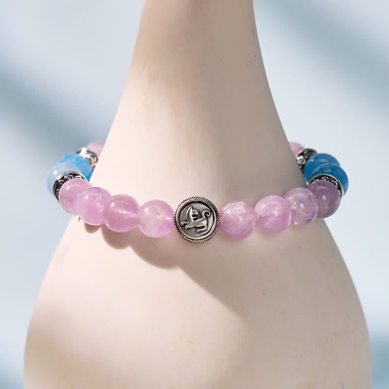 FuAttract Calm Clarity & Emotional Balance Amethyst Aquamarine Chinese Zodiac Bracelet - image 3