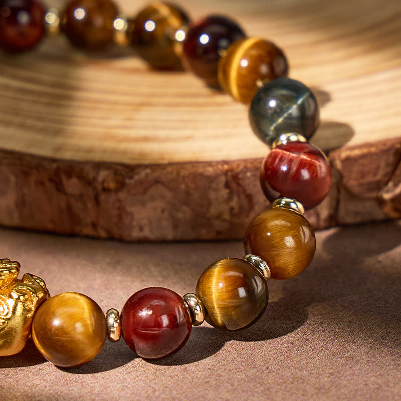FuAttract Power Wealth & Protection Tri-Color Tiger's Eye Pixiu Bracelet - image 7