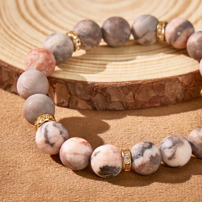 FuAttract Inner Peace Love Balance & Prosperity Pink Zebra Jasper Pixiu Bracelet - image 7