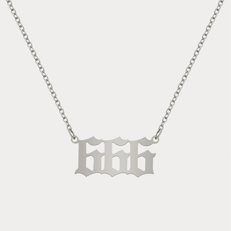 FuAttract Destiny Guidance Intuition Stainless Steel Angel Numbers Necklace - Silver - 666 - image 23