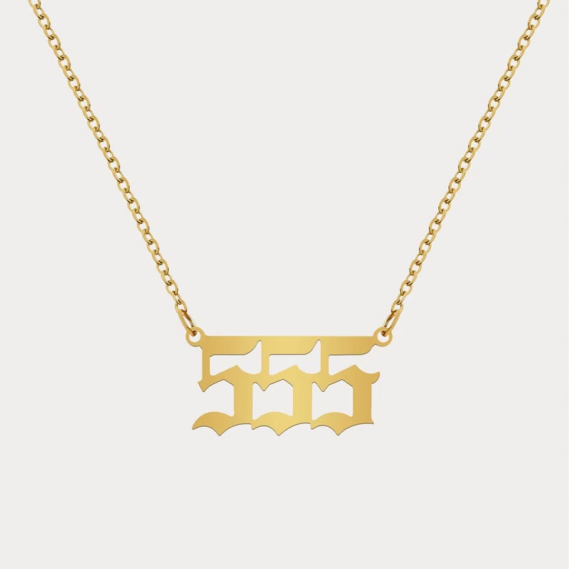 FuAttract Destiny Guidance Intuition Stainless Steel Angel Numbers Necklace - Gold - 555 - image 20