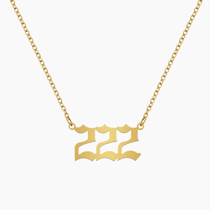 FuAttract Destiny Guidance Intuition Stainless Steel Angel Numbers Necklace - Gold - 222 - image 14