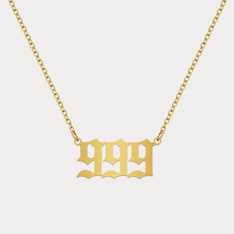 FuAttract Destiny Guidance Intuition Stainless Steel Angel Numbers Necklace - Gold - 999 - image 26