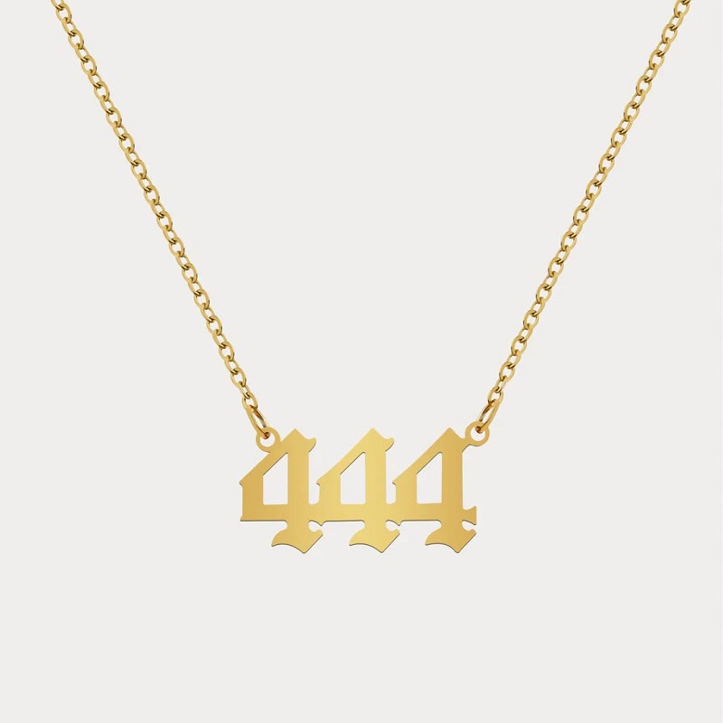 FuAttract Destiny Guidance Intuition Stainless Steel Angel Numbers Necklace - Gold - 444 - image 18