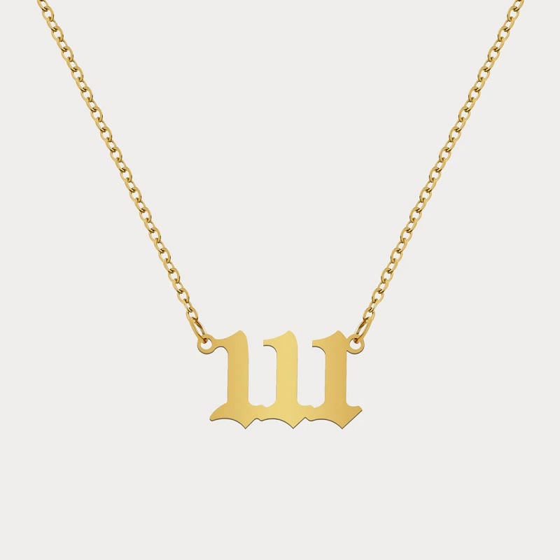 FuAttract Destiny Guidance Intuition Stainless Steel Angel Numbers Necklace - Gold - 111 - image 12