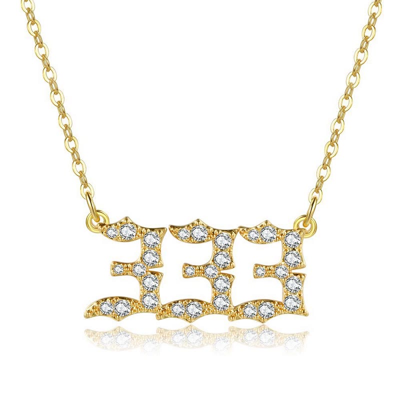 FuAttract Destiny Guidance Zircon Sparkle & Brass Strength Angel Numbers Necklace - 333 - image 10