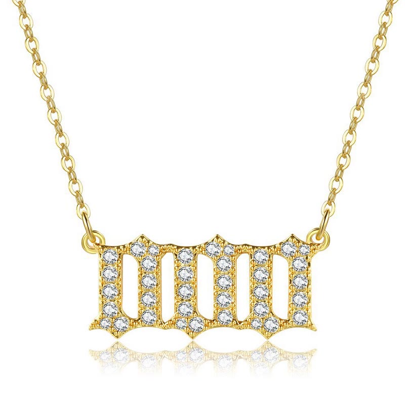 FuAttract Destiny Guidance Zircon Sparkle & Brass Strength Angel Numbers Necklace - 000 - image 8