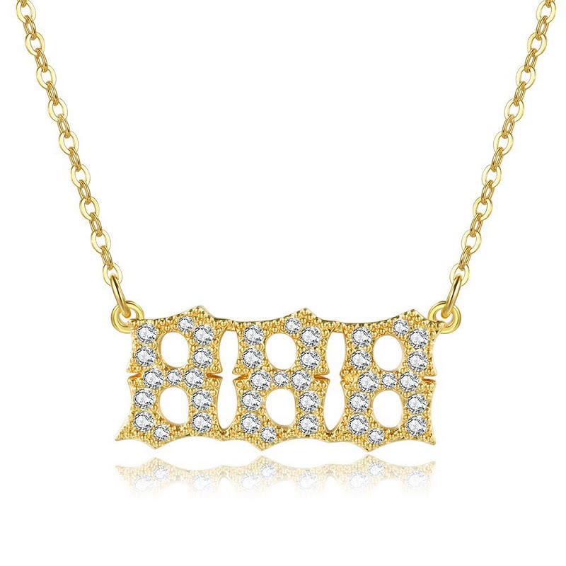 FuAttract Destiny Guidance Zircon Sparkle & Brass Strength Angel Numbers Necklace - 888 - image 15
