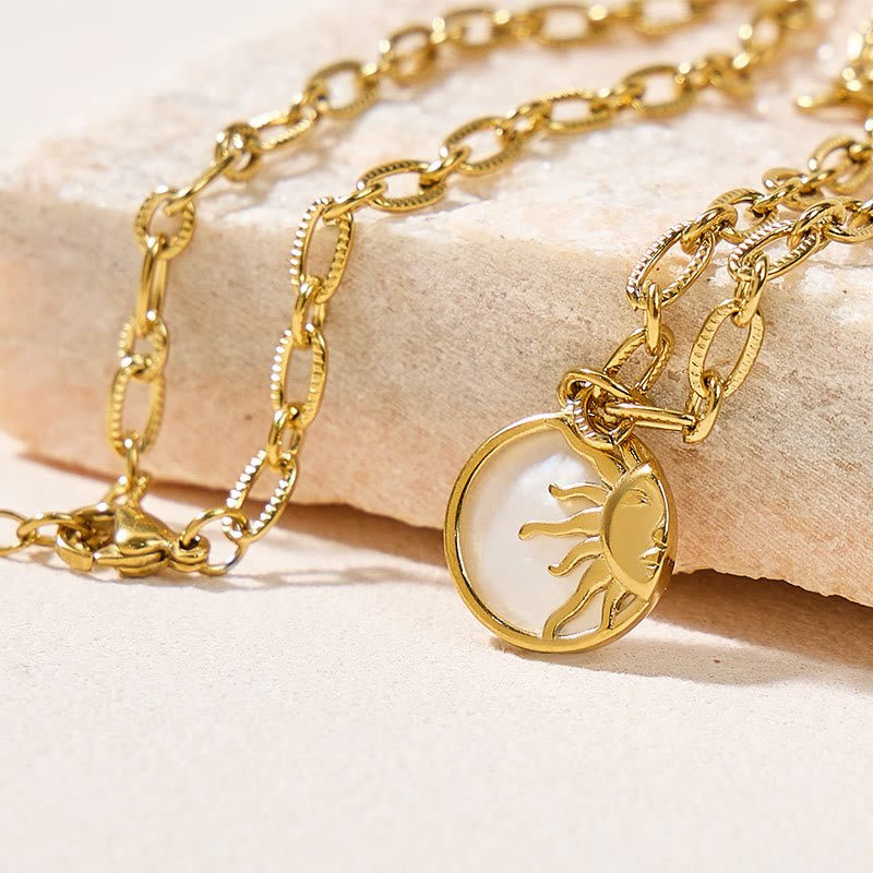 FuAttract Balance Harmony Inner Peace & Energy Flow Sun & Moon Stainless Steel Necklace - Sun - image 1