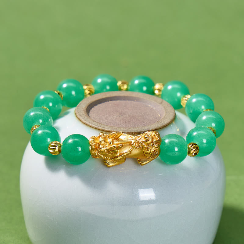 FuAttract Opportunity Vitality & Prosperity Flow – Green Aventurine Pixiu Bracelet - image 2