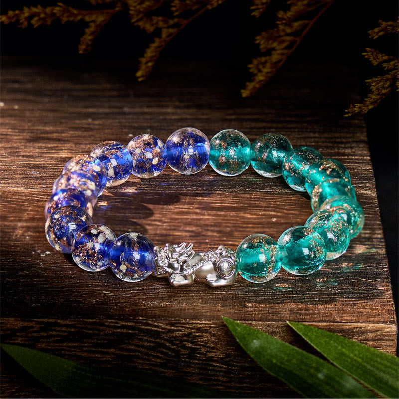 FuAttract Clarity Balance Radiance & Wealth Flow Silver Pixiu Glaze Bracelet - Dual Tone (Lake Blue & Royal Blue) - image 18