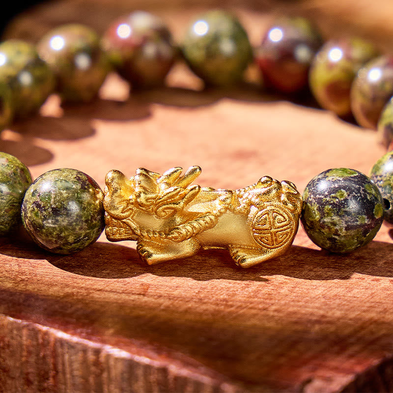 FuAttract Vitality & Protection Luck Flow Dragon Blood Jasper Pixiu Bracelet - image 4