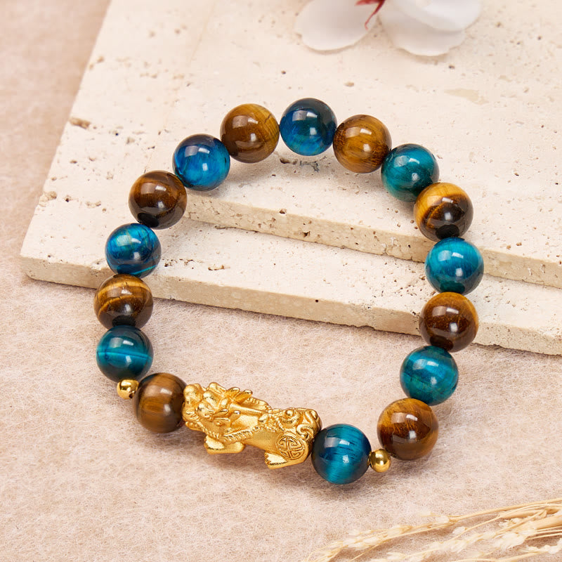 FuAttract Courage & Focus Tiger's Eye Pixiu Bracelet for Clarity and Wealth Flow Protection - image 2