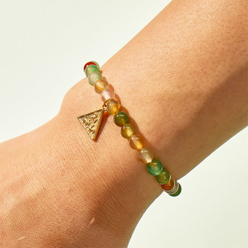 FuAttract Protection Insight & Balance Peacock Agate Chinese Zodiac Bracelet - image 4