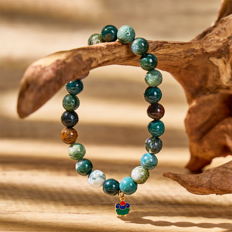 FuAttract Balance & Harmony Indian Agate Chinese Zodiac Silver Bracelet - image 1