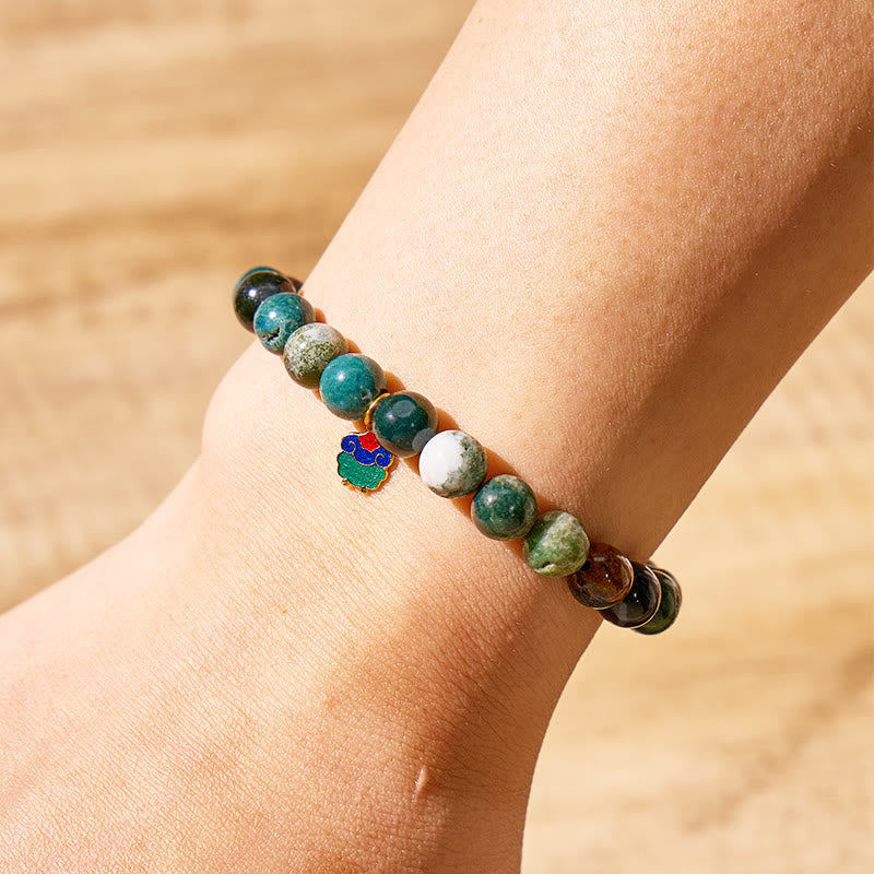 FuAttract Balance & Harmony Indian Agate Chinese Zodiac Silver Bracelet - image 4